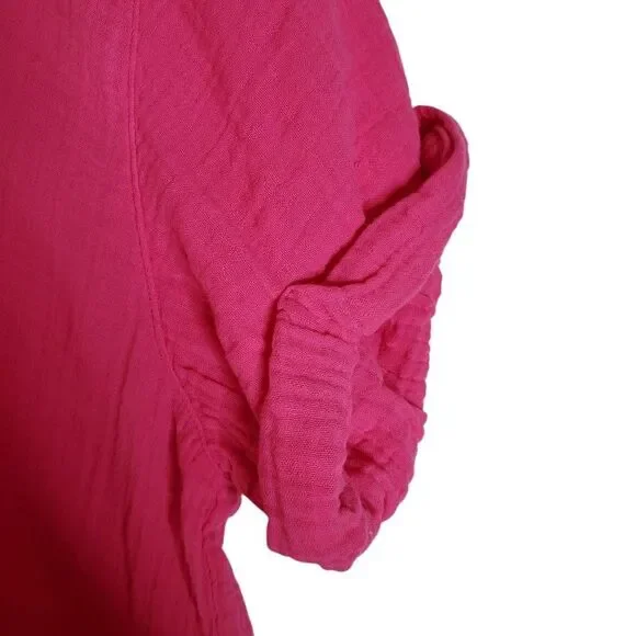 Xirena Avery 100% Cotton Gauze Muslin Top Hot Pink Size‎ M - Picture 11 of 13